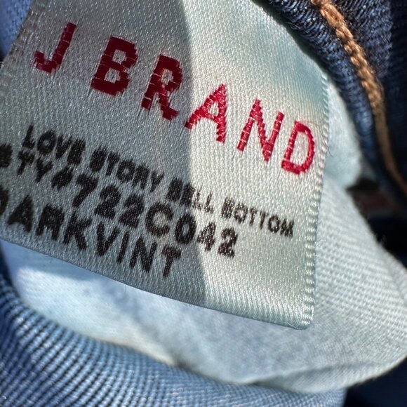 J Brand "Love Story Bell Bottoms" Womens Flared Jeans Size 26 Blue Denim Cotton - Picture 2 of 15